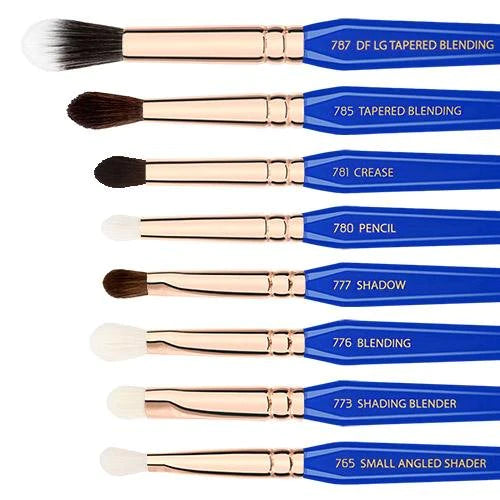 Golden Triangle EYES ONLY Complete 15PC. Brush Set with Pouch