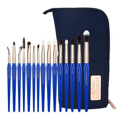 Golden Triangle EYES ONLY Complete 15PC. Brush Set with Pouch