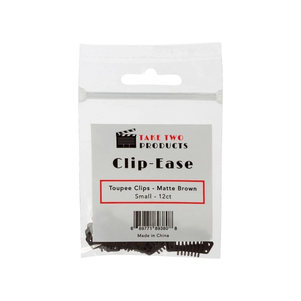 Clip-Ease Toupee Clips 12 ct - Matte Brown