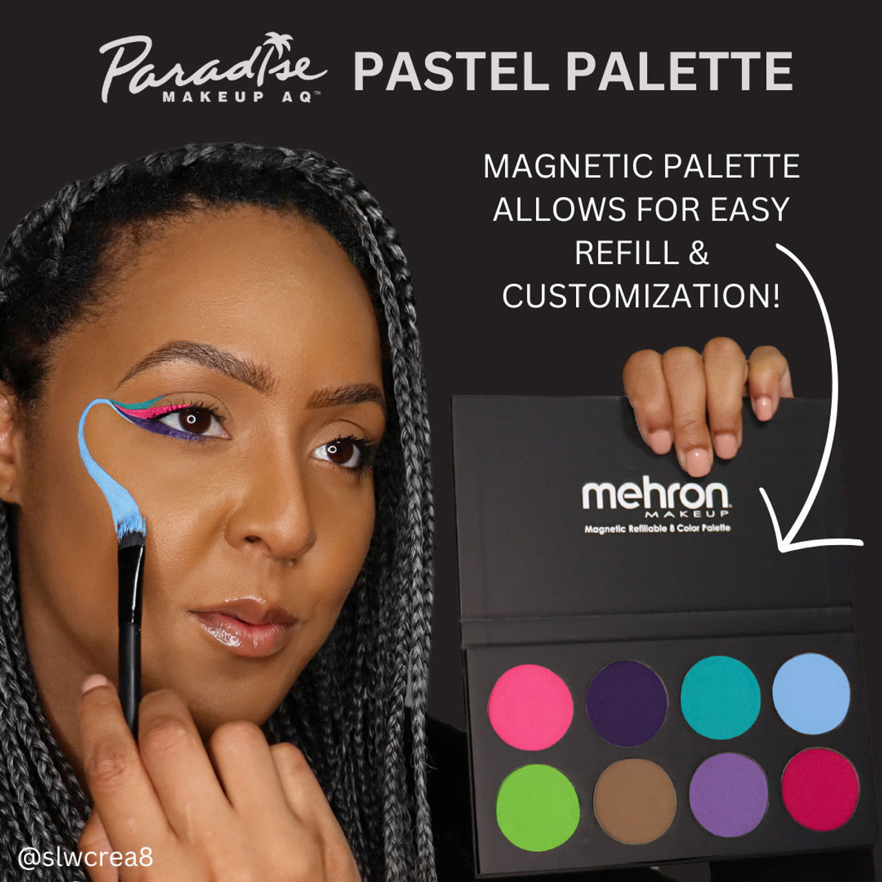 Paradise Makeup AQ - 8 Color Magnetic Refillable Palette