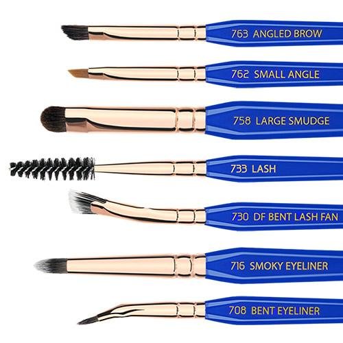 Golden Triangle EYES ONLY Complete 15PC. Brush Set with Pouch